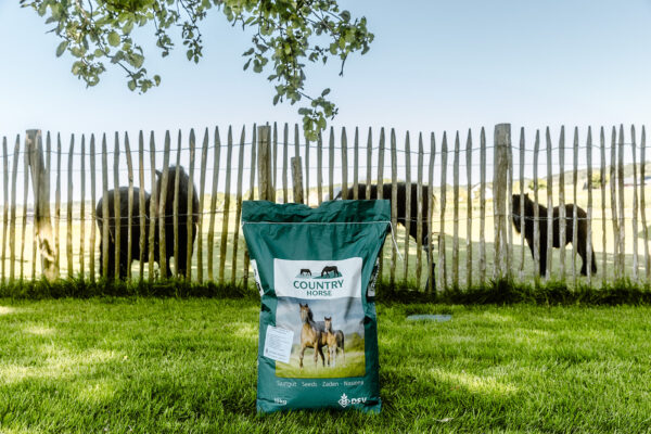 Speziell ausgewähltes Gras-Saatgut sorgt für eine robuste und nährstoffreiche Pferdeweide.